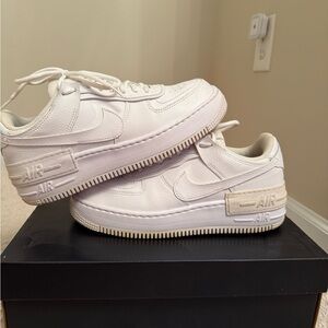 White Nike Air Force 1 Low shadow